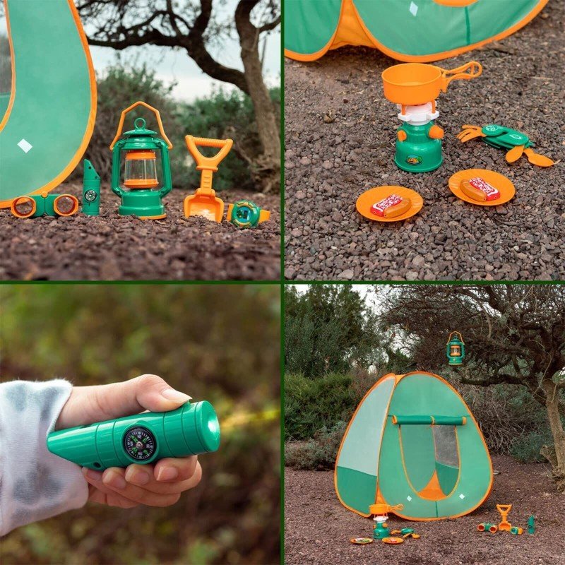 FUN LITTLE TOYS Kids Play Tent, Pop Up Tent with Kids Camping Gear Set, Outdo...