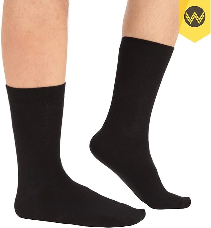 WANDER Men's Dress Socks Cotton Thin Classic Lightweight Socks 6/8 Pairs Solid & Patterned Soft Breathable Socks