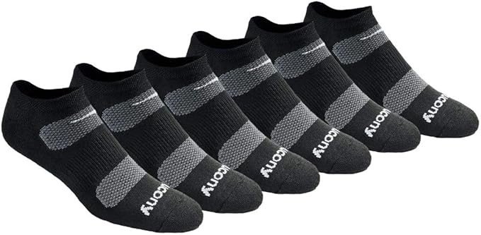 Saucony Men's Multi-Pack Mesh Ventilating Comfort Fit Performance No-Show Socks