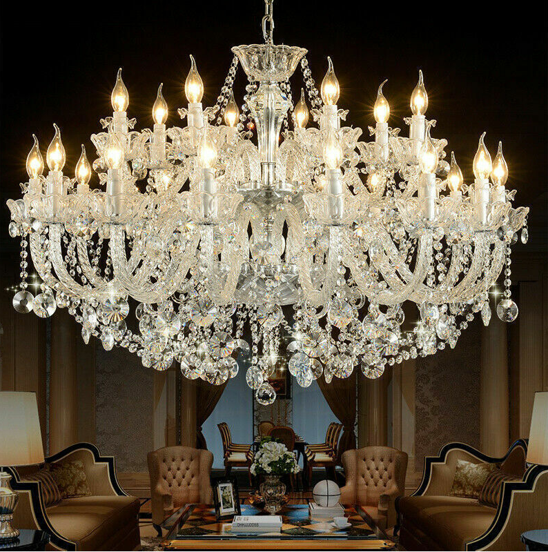 30 light Luxury Crystal Chandelier Pendant Lamp Lobby Ceiling Lighting LED Light