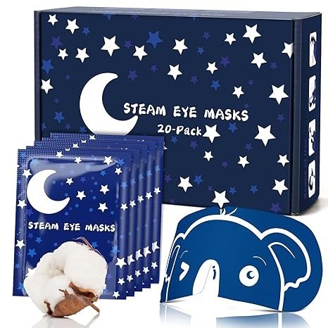 ZHENYEMEI Steam Eye Mask 20 Packs, Self Heating Sleep Mask for Dry Eyes, Comfortable Warming Eye Mask, Disposable Heated Eye Mask, Relieve Eye Fatigue, Stress, Migraine, Mother's Day Gift(Lavender)