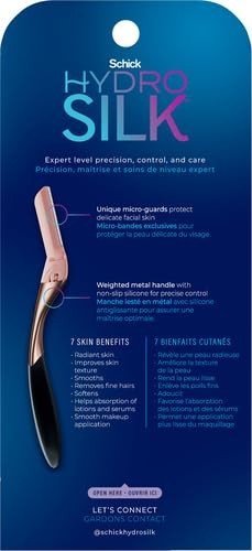 Schick Hydro Silk Dermaplaning Wand,Dermaplaning Tool for Face with 6 Refill Blades,Dermaplane Razor for Women Face, Dermaplane Tool, Eyebrow Razor,Face Razor,Facial Razor(Packaging May Vary)