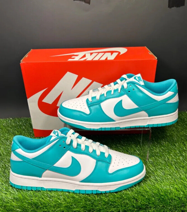 Nike Dunk Low Clear Jade Men's Size 11 Blue White Shoes Sneakers Brand New