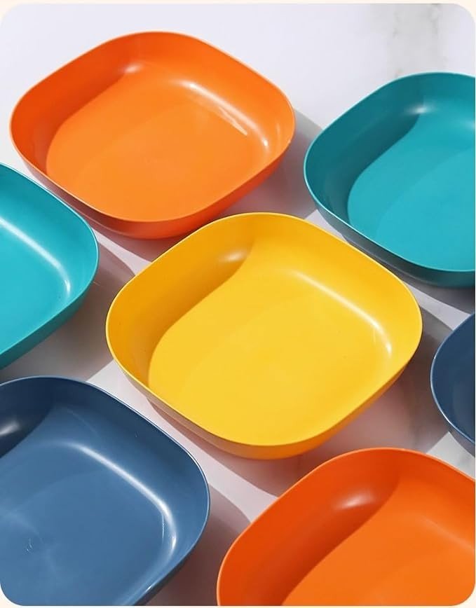 CookTaitai 5.5 Inch Appetizer Plates, Small Serving Dessert Plates, Salad Plates,Dipping Sauce Plate, Charcuterie Accessories,Multi-Colors Dinnerware set of 10, with stand (Multi-color)