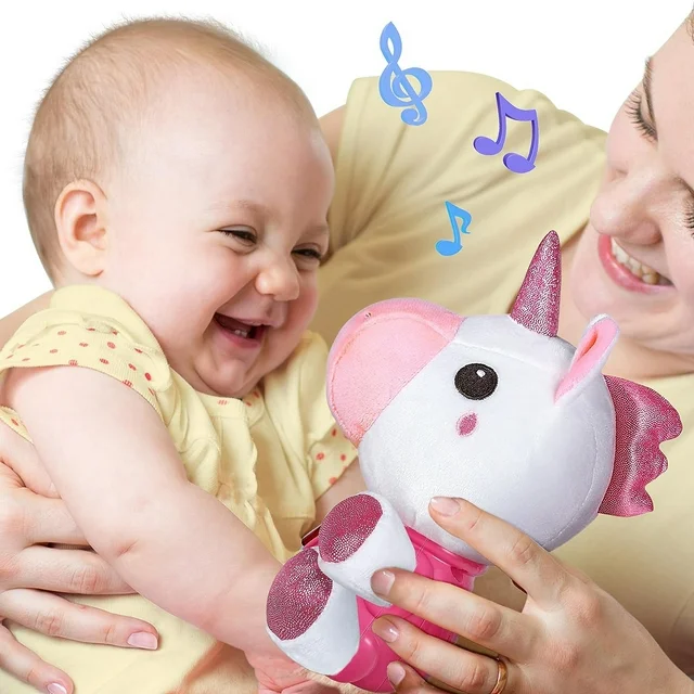 Baby Toys 6-12 Months, Soft Plush Stuffed Animal Toy for Toddlers 1-3, Baby Musical Toys for 12-24 Months, Toddler Girl Toys for 1 Year Old