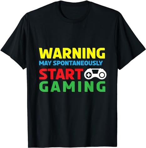 Warning May Spontaneously Start Gaming Console Pajamas T-Shirt