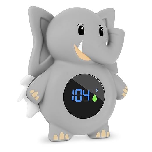 Baby Thermometer,with LED Display and Temperature Warning,Kids' Bathroom Safety Products,Bath Thermometer for Infants, Newborn,BPA-Free Bath Tub Thermometer (Elephants)