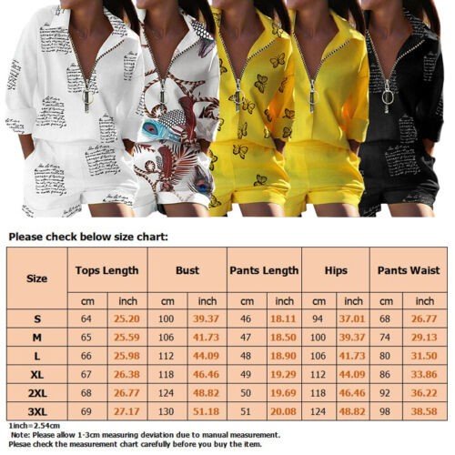 Ladies Two Piece Outfit Long Sleeve Jogger Set Women Loose Fit Sports V Neck New