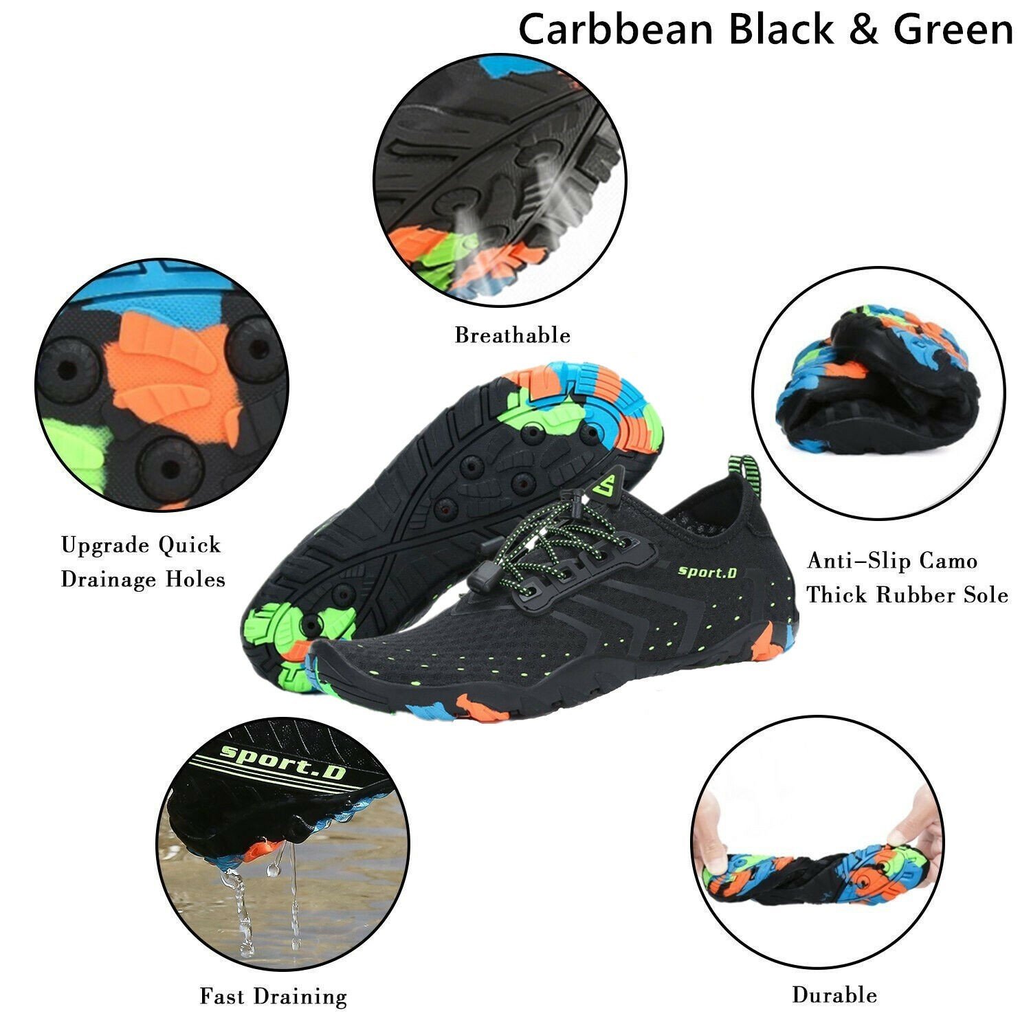 Water Shoes Quick Dry Barefoot for Swim Diving Surf Aqua Sport Beach Vacation