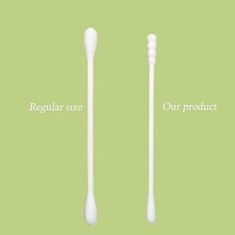 1000 Count Mini Cotton Swabs, Spiral/Round Cotton Swab with Paper Stick for Personal Care and Cleaning