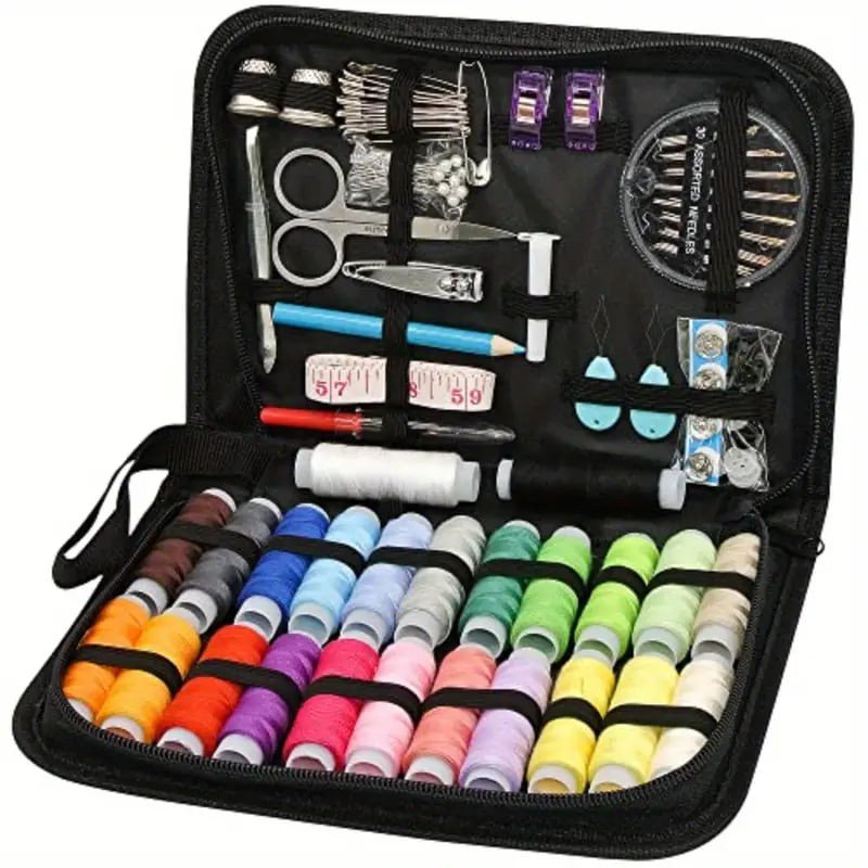 Sewing Kit With 100 Sewing Supplies And Accessories - 24-Color Threads, Needle And Thread Kit Products For Small Fixes, Basic Mini Travel Sewing Kit For Emergency Repairs