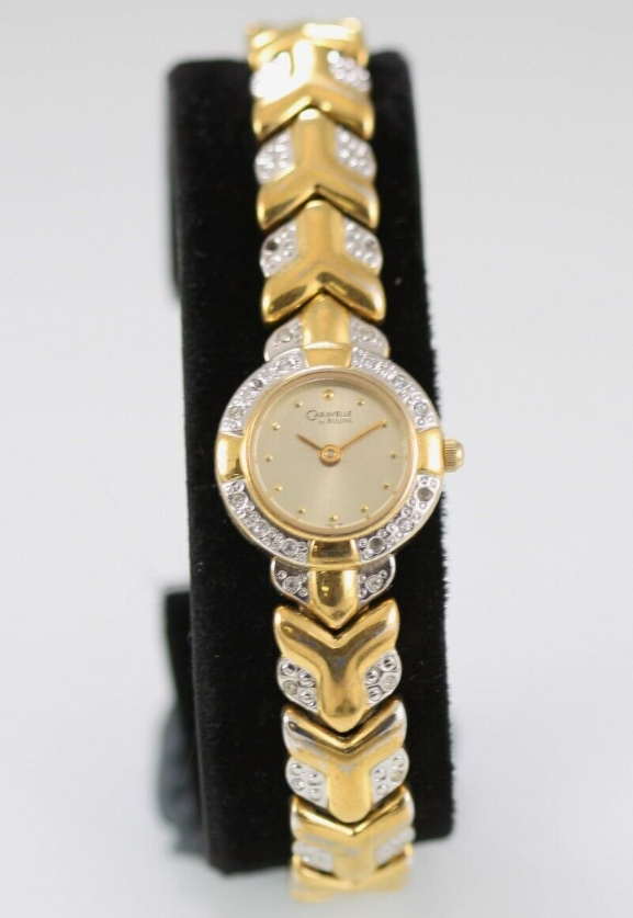 Caravelle Bulova Watch Women Stainless Steel Gold Silver Water Res Batt Quartz