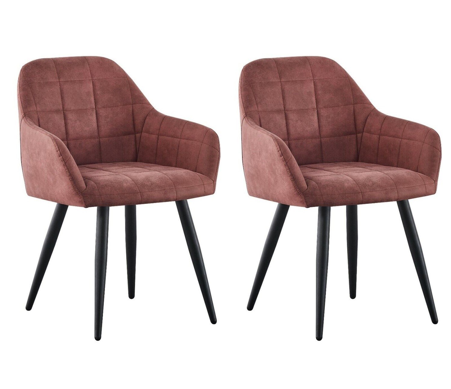 Set of 2 Faux Matte Suede Leather Dining Chairs Accent home & restaurants Adrian