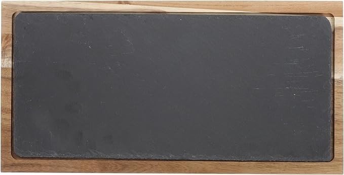 Garneck 1 Set Western Plate Black Plates Snack Cheese Wood Plate Japanese Steak Plate Multi-function Steak Plate Black Tray Sushi Platter Sauce Plate Cake Tray Dish Salad Wooden Rock