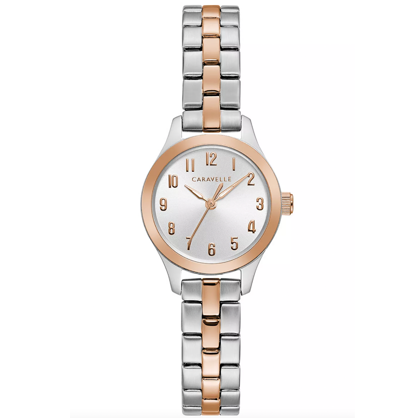 CARAVELLE BY BULOVA 45L175 ROSE GOLD SS CLASSIC LADIES QUARTZ WATCH 24 MM NEW