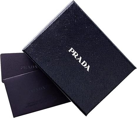 Prada Women's Nero Black Vitello Danio Silver Triangle Logo Small Wallet Zipper Coin Pouch 1MV021