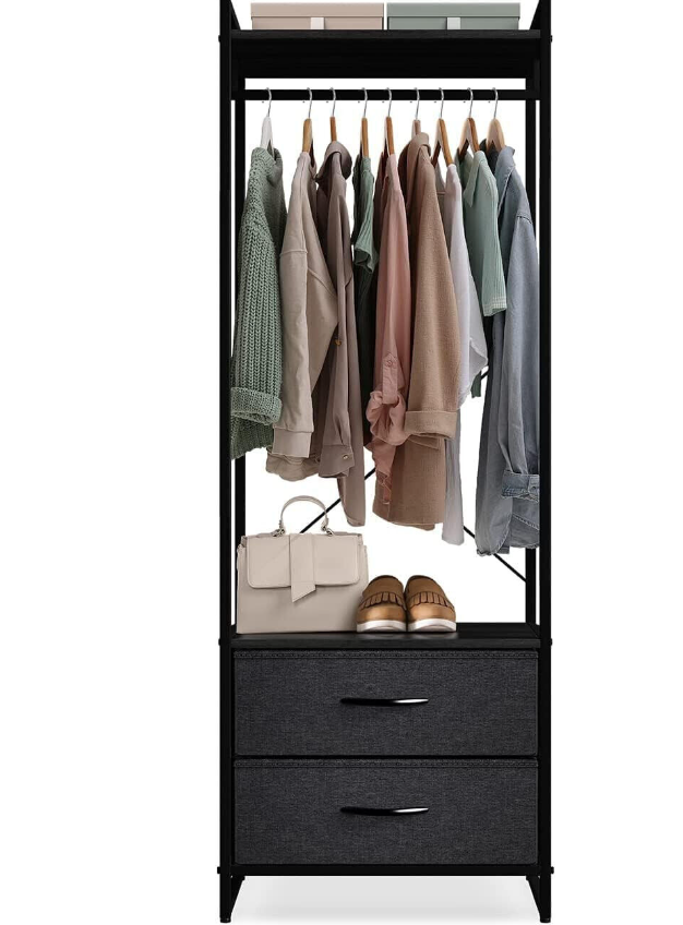 Sorbus Clothing Rack with Drawers Clothes Stand Dresser Closet Storage Organizer