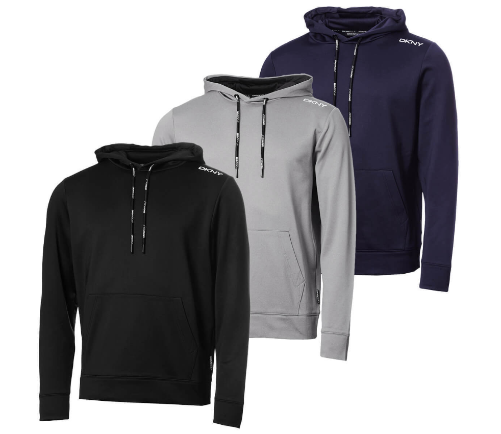 DKNY Mens Active Technical Fleece Breathable Hoody 50% OFF RRP
