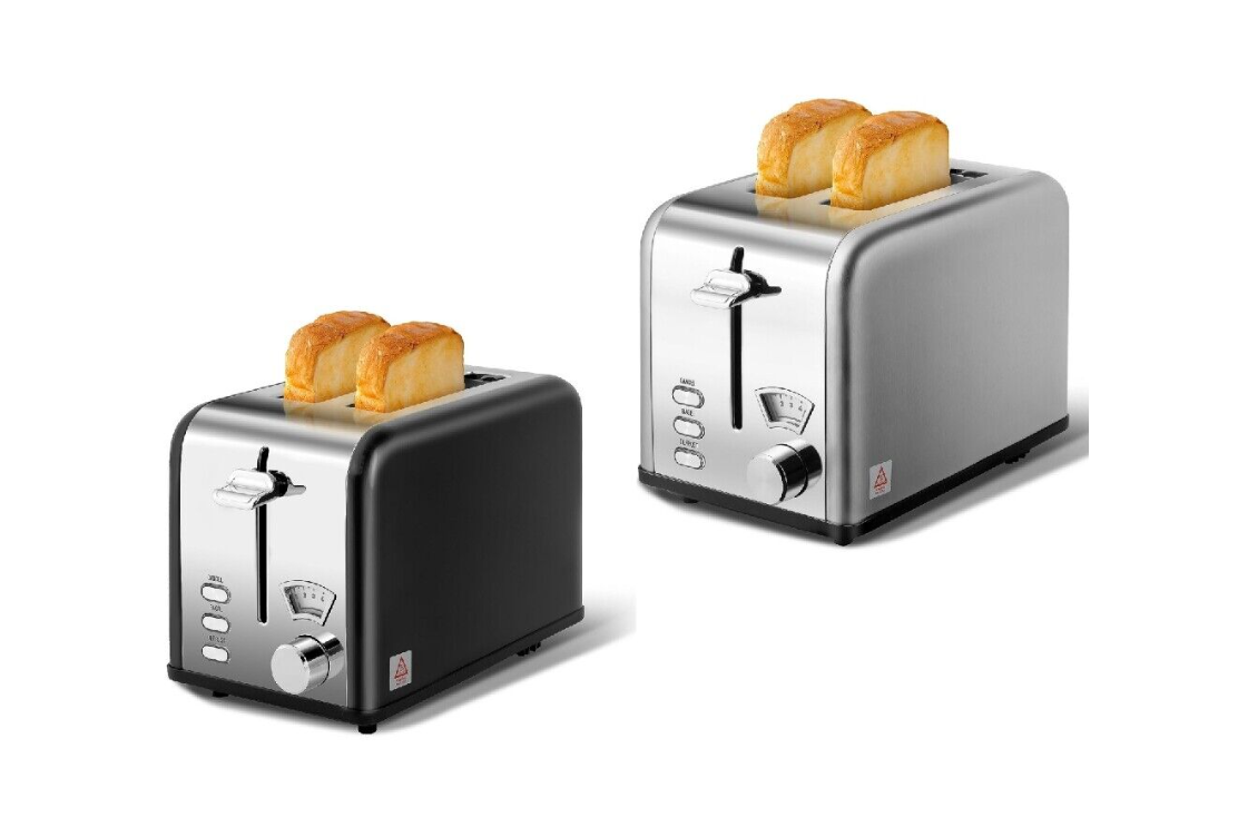 YSSOA 2-Slice Toaster 1.5'' Wide Slot,Retro Stainless-Steel Toast Bread Machine