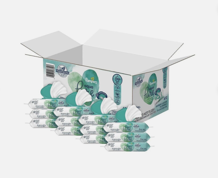Aqua Pure Sensitive Baby Wipes 12X Pop-Top 672 Count