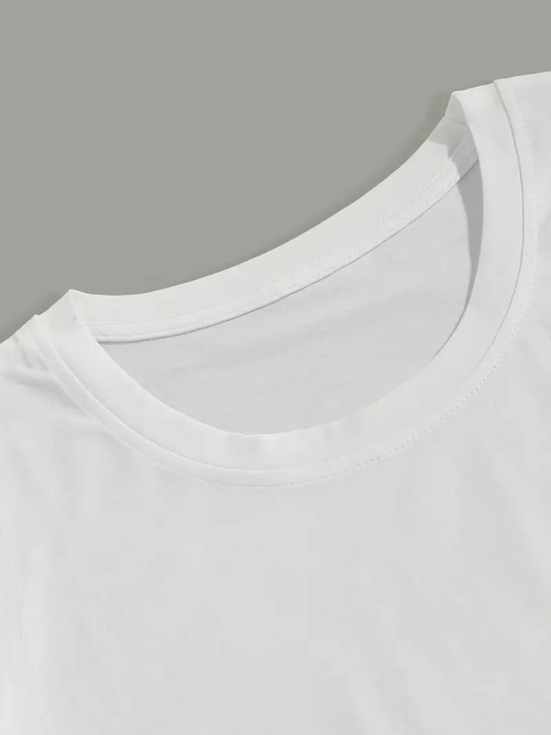Boston Print Short Sleeve T-shirts For Men, Plus Size Stretchy Graphic Tees For Summer Casual Daily Style