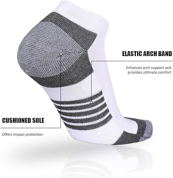 COOVAN 10 Pairs Mens Ankle Socks Men 10 Pack Low Cut Comfort Cushion Casual Socks