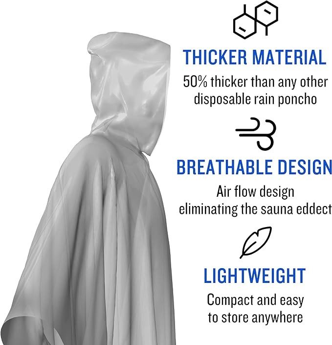 SaphiRose Rain Ponchos Disposable Ponchos Thick Emergency Raincoats