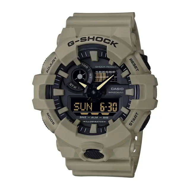 G-Shock Front Button Analog Digital Resin Watch in Beige GA700UC-5A