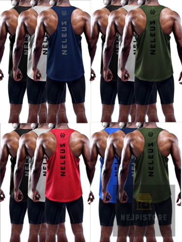 NELEUS Men's 3 Pack Dry Fit Y-Back Muscle Tank Top LIMITED PIECES