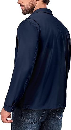Little Donkey Andy Men's Lightweight Windbreaker Casual Jacket Spring Fall Softshell Outwear for Hiking Travel