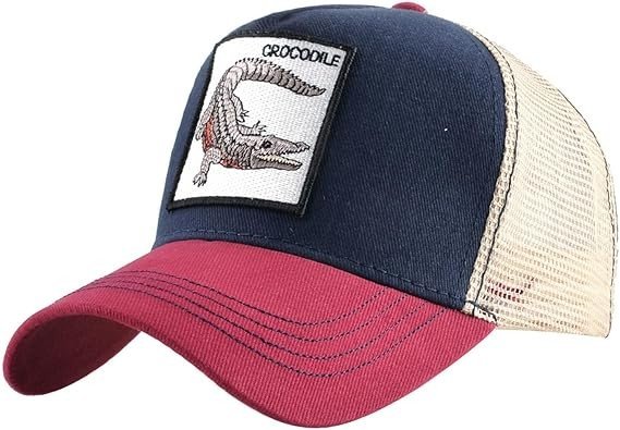 Embroidered Animal Trucker Hat, Trendy Multiplayer Gaming Cap for Men & Women, Multicolor Mesh Back Baseball Ca