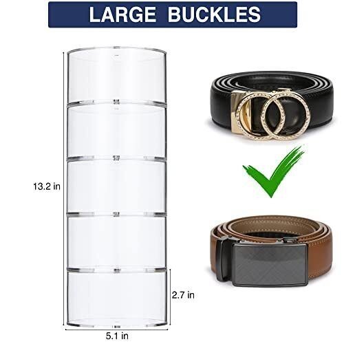 Acrylic Belt Organizer, 5 Layer Belt Holder, Belt Storage, Belt Organizer for