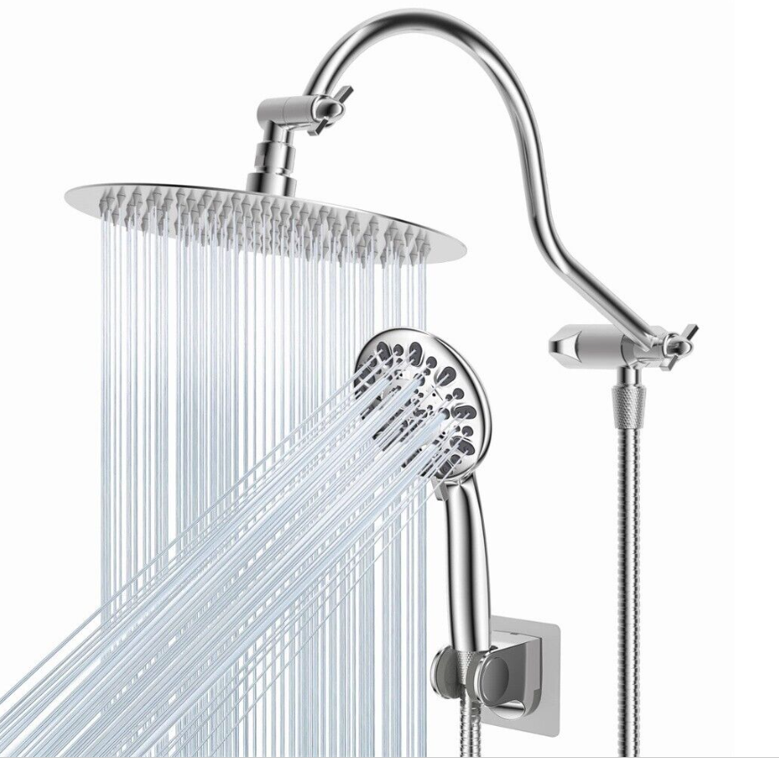 All Metal Shower Head,10 Inch High Pressure Rainfall Shower Head / Handheld