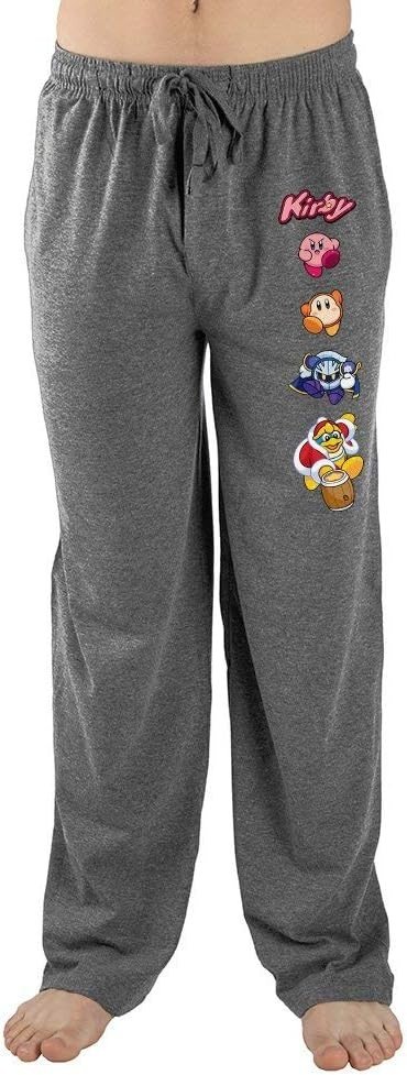 Men's Grey Kirby Classic Video Game Characters Sleep Pajama Pants