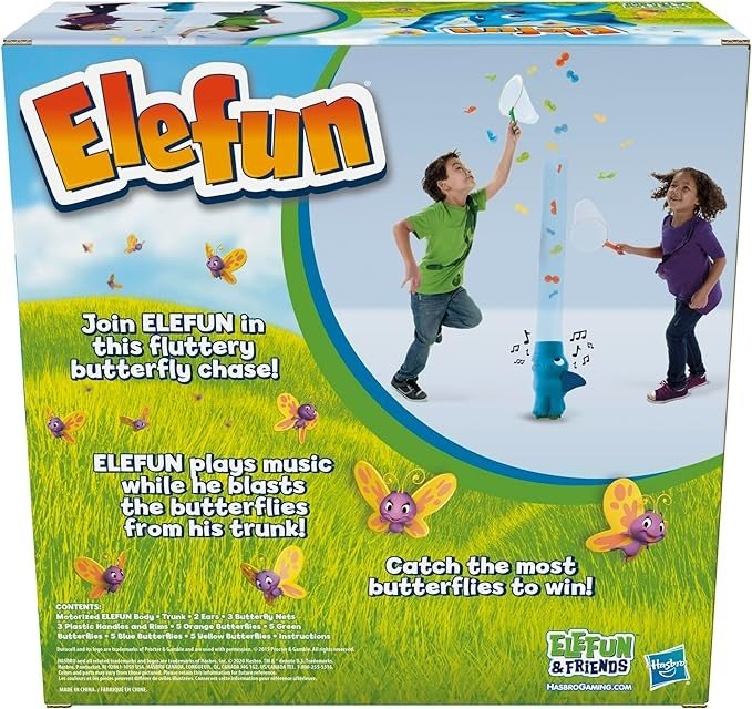 Hasbro Gaming Elefun and Friends Elefun Preschool Game With Butterflies and Music, Kids Games Ages 3 and Up, Board Games for Kids