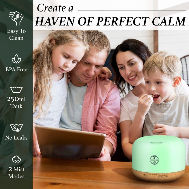 Essential Oil Diffuser LED Aromatherapy Ultrasonic Humidifier Aroma Air Purifier