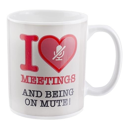 Paladone I Love Meetings and I'm on Mute Funny Coffee Mug | Coffee Gifts for the Office