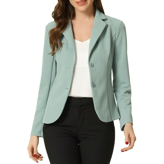 Allegra K Women's Work Lapel Collar Stretchy Jacket Suit Blazer