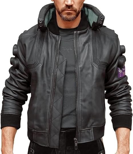 Bold Threadz Dusky Black Cyber Cosplay Samurai Gaming Punk Motorcycle Bomber Real Leather Jacket