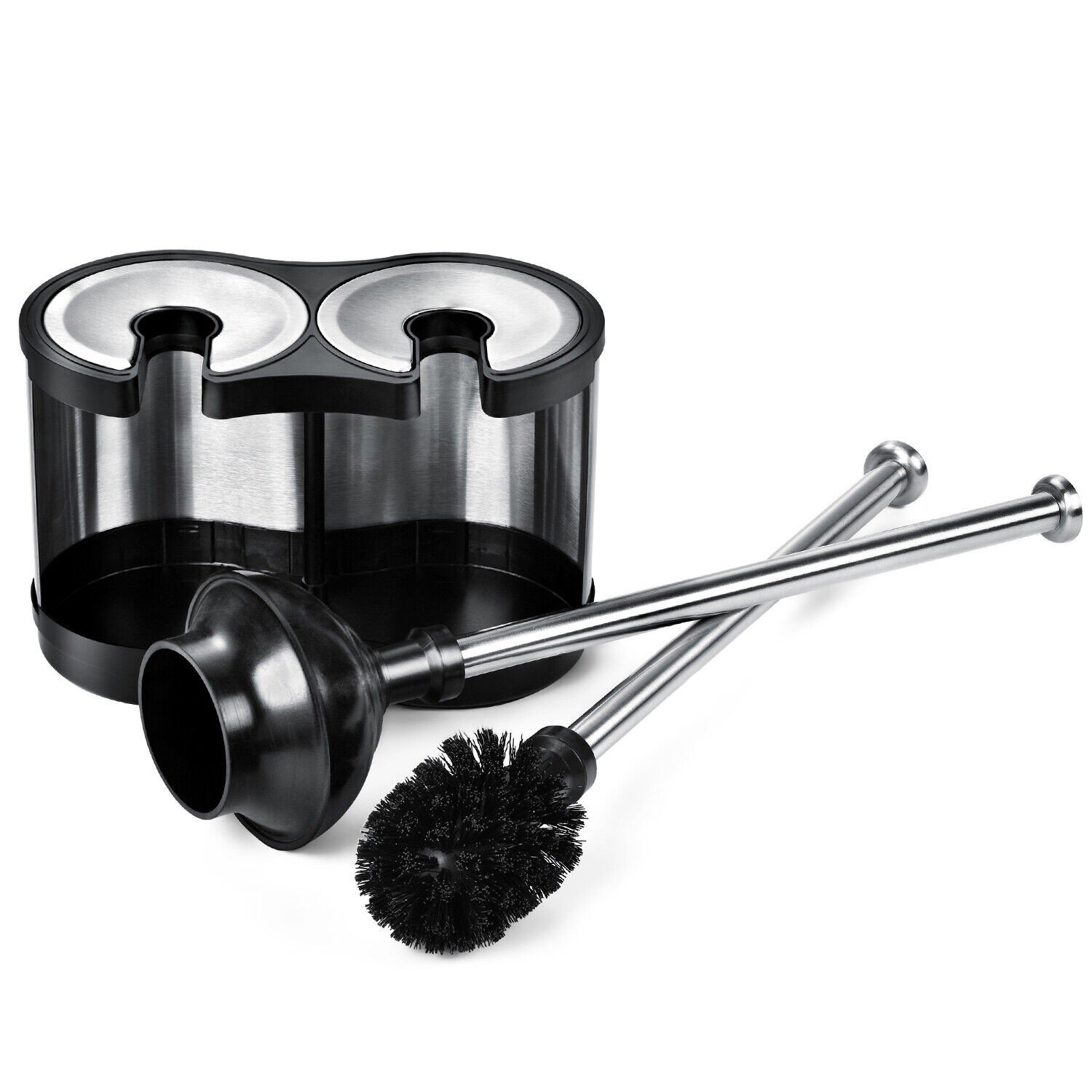 ToiletTree Products Stainless Steel Bathroom, Toilet Bowl Brush, and Plunger Set