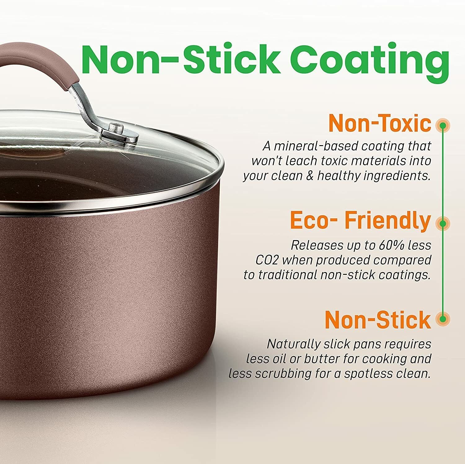 NutriChef Nonstick Cooking Kitchen Cookware Pots and Pans, 14 Piece Set, AGold