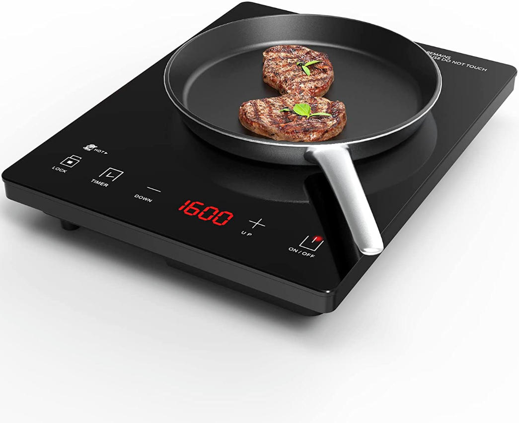 1600W Single Burner,Electric Cooktop,Hot Plate for Cooking,Electric Stove with T